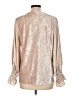 Vince Camuto Metallic Silver Long Sleeve Blouse Size L - photo 2