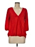 Buttons Red 3/4 Sleeve Blouse Size M - photo 1