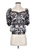 Hale Bob Floral Graphic Black 3/4 Sleeve Blouse Size XS - photo 1