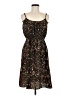D'Closet 100% Polyester Print Brown Casual Dress Size M (estimated) - photo 1