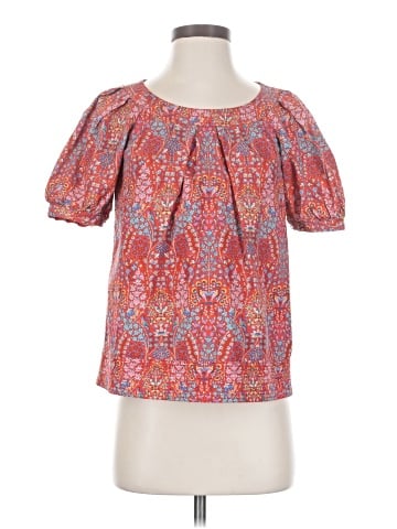 Liberty Art Fabrics For J.Crew Short Sleeve Blouse - front