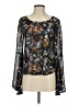 Moon 100% Polyester Black Long Sleeve Blouse Size S - photo 1