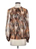 S.Y.L.K. 100% Polyester Brown Tan Long Sleeve Blouse Size XS - photo 1
