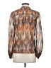 S.Y.L.K. 100% Polyester Brown Tan Long Sleeve Blouse Size XS - photo 2
