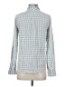 Paige Checkered-gingham Blue Long Sleeve Button-Down Shirt Size S - photo 2