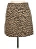 Topshop 100% Cotton Animal Print Tan Casual Skirt Size 8 - photo 2