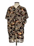 Adrienne Animal Print Brown Short Sleeve Blouse Size S - photo 2