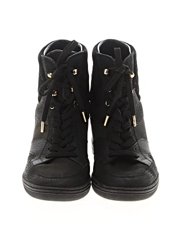 Louis Vuitton Leather and Suede Millennium Wedge Sneakers (view 2)