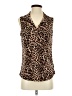 Always Indigo Animal Print Brown Sleeveless Blouse Size S - photo 1
