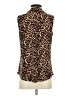 Always Indigo Animal Print Brown Sleeveless Blouse Size S - photo 2