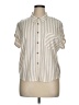 Moa Moa 100% Rayon Stripes Ivory Short Sleeve Blouse Size XL - photo 1