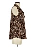 Always Indigo Animal Print Brown Sleeveless Blouse Size S - photo 4