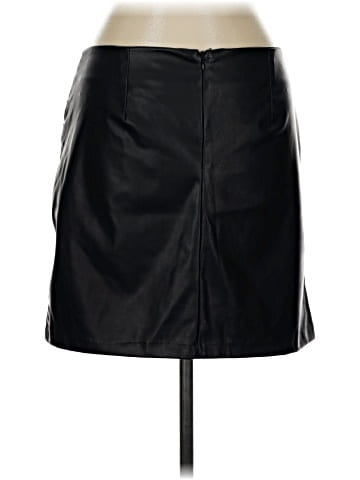 Know One Cares Faux Leather Skirt (view 2)