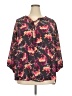 Torrid 100% Polyester Floral Purple 3/4 Sleeve Blouse Size 3X Plus (3) - photo 1