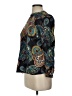 J.Crew 100% Silk Paisley Black Long Sleeve Silk Top Size 00 - photo 5