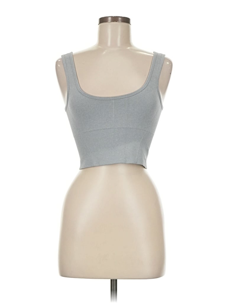 Pre-owned Ypb Tank Top Silver Strapless Neckline Tops