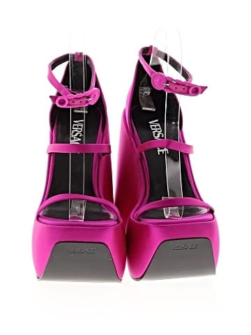 Versace Satin triplatform platform wedge sandals (view 2)