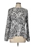 Ann Taylor LOFT 100% Polyester Animal Print Silver Long Sleeve Blouse Size 10 - photo 1
