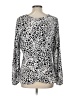 Ann Taylor LOFT 100% Polyester Animal Print Silver Long Sleeve Blouse Size 10 - photo 2
