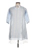 Duffield Lane Stripes Blue Short Sleeve Button-Down Shirt Size 12 - photo 1