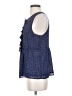 Gap 100% Polyester Blue Sleeveless Blouse Size S - photo 5