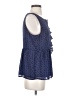Gap 100% Polyester Blue Sleeveless Blouse Size S - photo 4