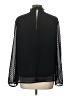DR2 100% Polyester Polka Dots Black Long Sleeve Blouse Size L - photo 2