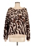 INC International Concepts Animal Print Brown Pullover Sweater Size M - photo 1