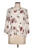 ABound 100% Rayon Floral Ivory 3/4 Sleeve Blouse Size L - photo 1