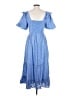 Roller Rabbit 100% Cotton Polka Dots Blue Casual Dress Size S - photo 2