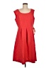 Kasper 100% Polyester Solid Red Casual Dress Size 6 - photo 1