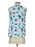 Talbots 100% Viscose Floral Blue Sleeveless Button-Down Shirt Size S - photo 2