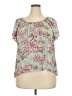 Cure 100% Rayon Teal Short Sleeve Blouse Size 2X - photo 1