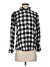 Banana Republic 100% Rayon Checkered-gingham Black Long Sleeve Button-Down Shirt Size XS - photo 1