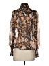 o.p.t 100% Polyester Brown Long Sleeve Blouse Size S - photo 2