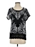 Chico's 100% Polyester Black Short Sleeve Blouse Size Sm (0) - photo 1