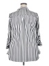 Nandashe Stripes Silver Long Sleeve Blouse Size 2X - photo 2