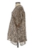 Adrienne 100% Polyester Animal Print Tan Short Sleeve Blouse Size S - photo 5