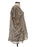 Adrienne 100% Polyester Animal Print Tan Short Sleeve Blouse Size S - photo 4