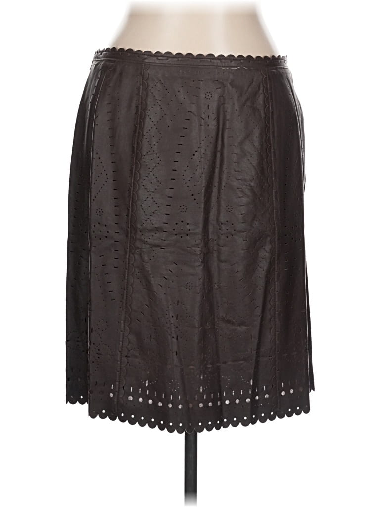 Pre-owned Worth Faux Leather Skirt In Brown