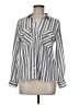Adrienne Vittadini Stripes Silver Long Sleeve Blouse Size M - photo 1