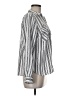 Adrienne Vittadini Stripes Silver Long Sleeve Blouse Size M - photo 4