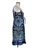 BILA 100% Rayon Paisley Blue Cocktail Dress Size M - photo 4