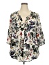dalia 100% Polyester Floral Ivory 3/4 Sleeve Blouse Size 2X - photo 1