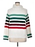 Lou & Grey Stripes White Turtleneck Sweater Size L - photo 1