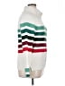 Lou & Grey Stripes White Turtleneck Sweater Size L - photo 4