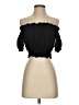 Express 100% Rayon Black Short Sleeve Blouse Size S - photo 1