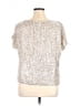 Cbrand 100% Polyester Metallic Silver Short Sleeve Blouse Size XL - photo 2