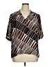 Calvin Klein 100% Polyester Color Block Brown Short Sleeve Blouse Size 1X - photo 1