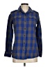 Gap Outlet 100% Cotton Plaid Blue Long Sleeve Button-Down Shirt Size M - photo 1